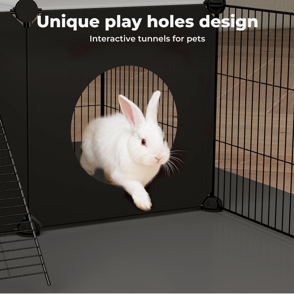 image 1 of Skylos Pet Pen 16 Panel Puppy Rabbit Kitten Playpen Indoor Enclosure Run Cage