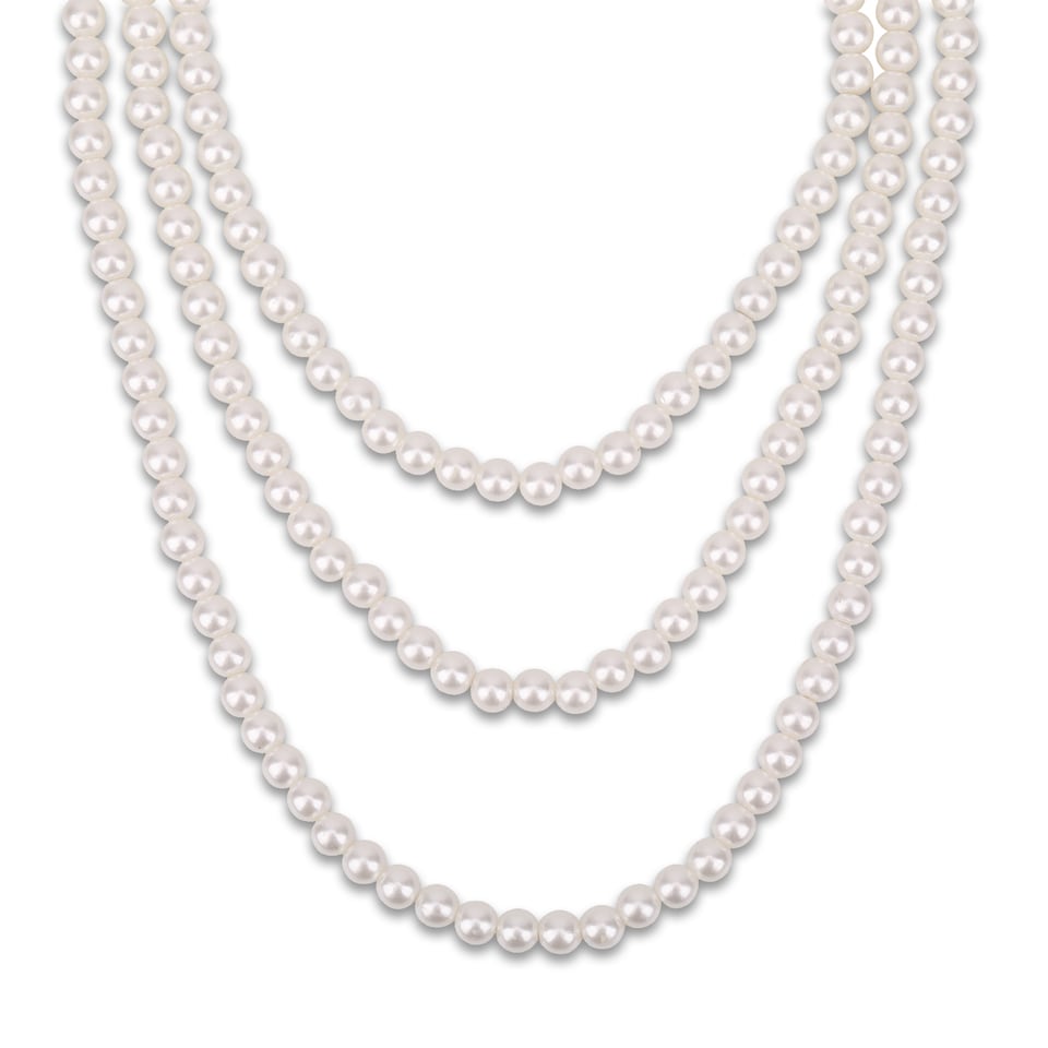 image 1 of 150cm White Vintage Fashion Long Pearl Necklace for Women - 1pc