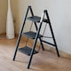 image 7 of Gr8 Home 3 Step Ladder Black Folding Stool Non Slip Heavy Duty Carbon Steel Lightweight