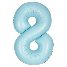 Matte Powder Blue Number 8 Helium Foil Giant Balloon 86cm / 34 in