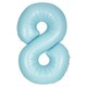 image 1 of Matte Powder Blue Number 8 Helium Foil Giant Balloon 86cm / 34 in