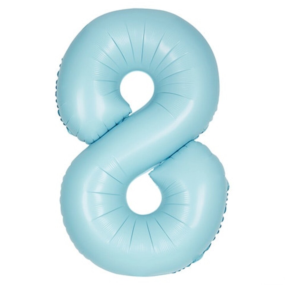 image 1 of Matte Powder Blue Number 8 Helium Foil Giant Balloon 86cm / 34 in