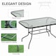 image 4 of Outsunny Metal Garden Dining Table Outdoor Patio with Hole 120L x 80Wcm