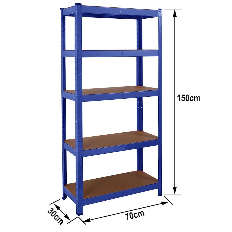 image 1 of House of Home Steel Racking Shelving 5 Tier Heavy Duty Garage Storage Racks Shelf Metal Unit | Blue