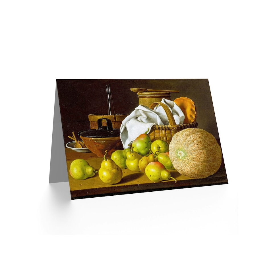 image 1 of Still Life Melendez Pears Melon Art Blank Just to Say Card