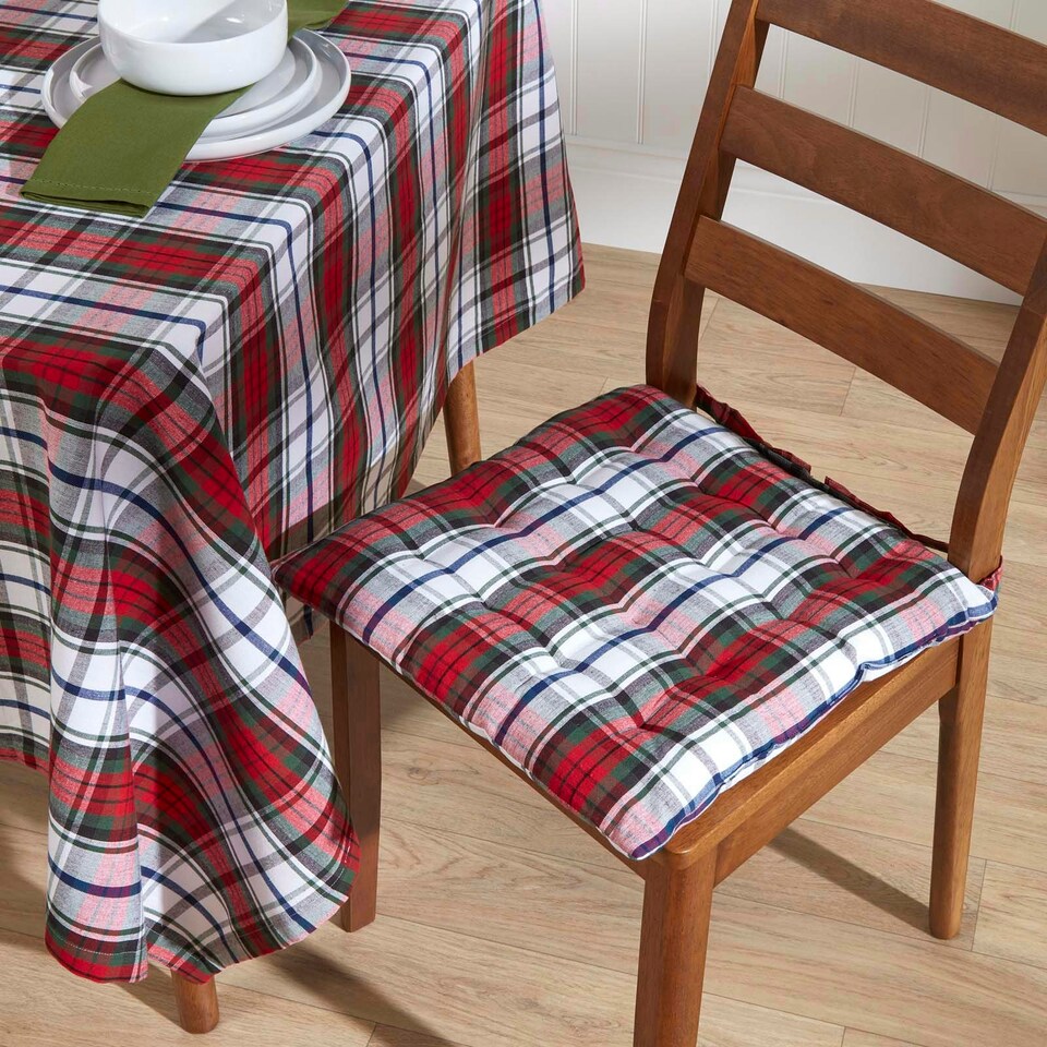 image 1 of Homescapes Red Macduff Tartan Christmas Tablecloth - 137 x 228 cm | Red | 137cm x 228cm (54" x 90")