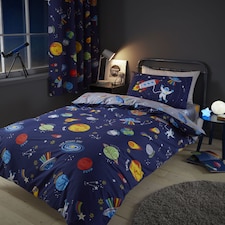 Lost In Space Reversible Duvet Cover Set | Blue