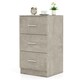 image 1 of COSTWAY NightStand 3-Drawer Chest Storage Organizer Grey Grey