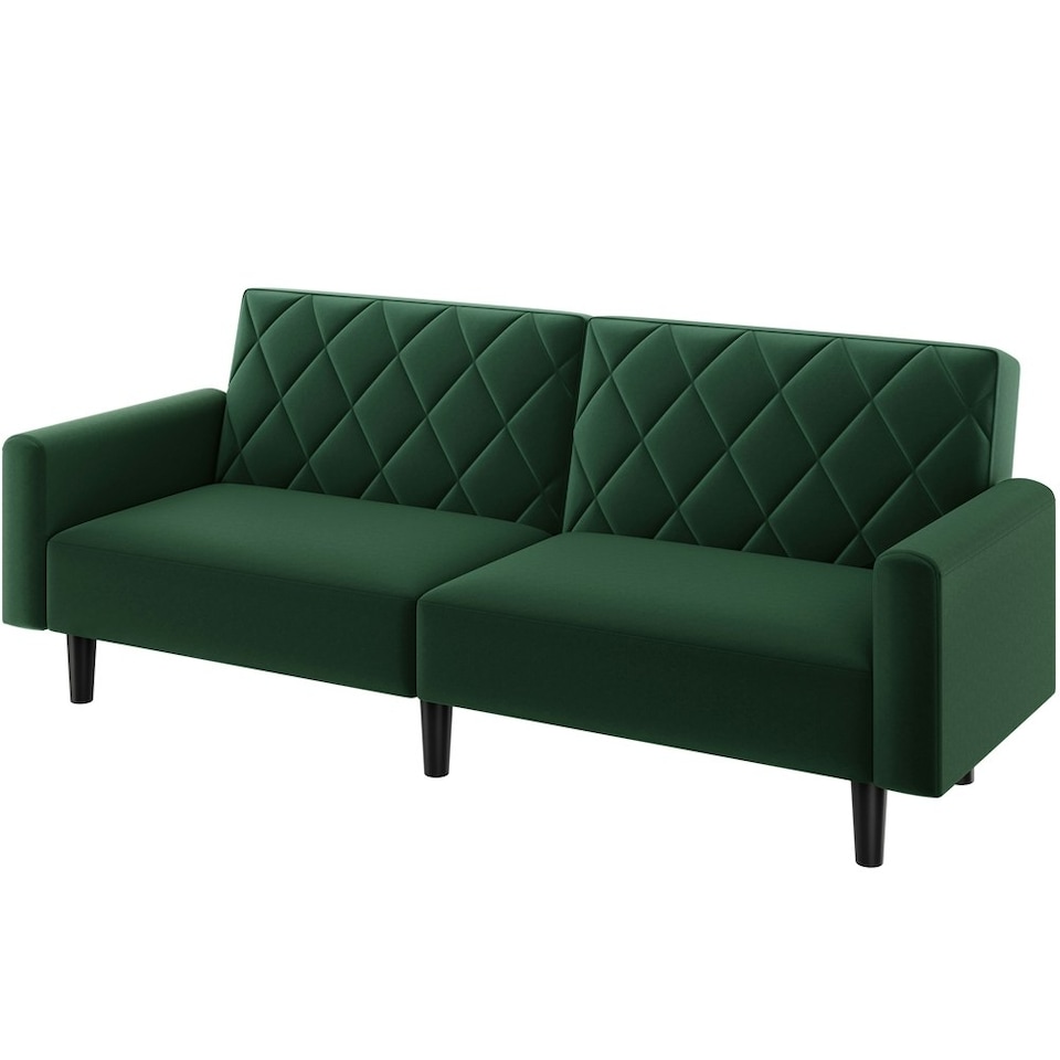 image 1 of Yaheetech Upholstered Couch w/ Adjustable Backrest Green