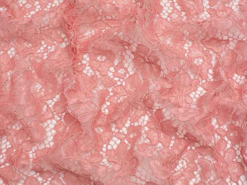 Minerva Core Range Pink Corded Lace Fabric for Bridal, Dressmaking, 146cm / 57" Wide - per metre