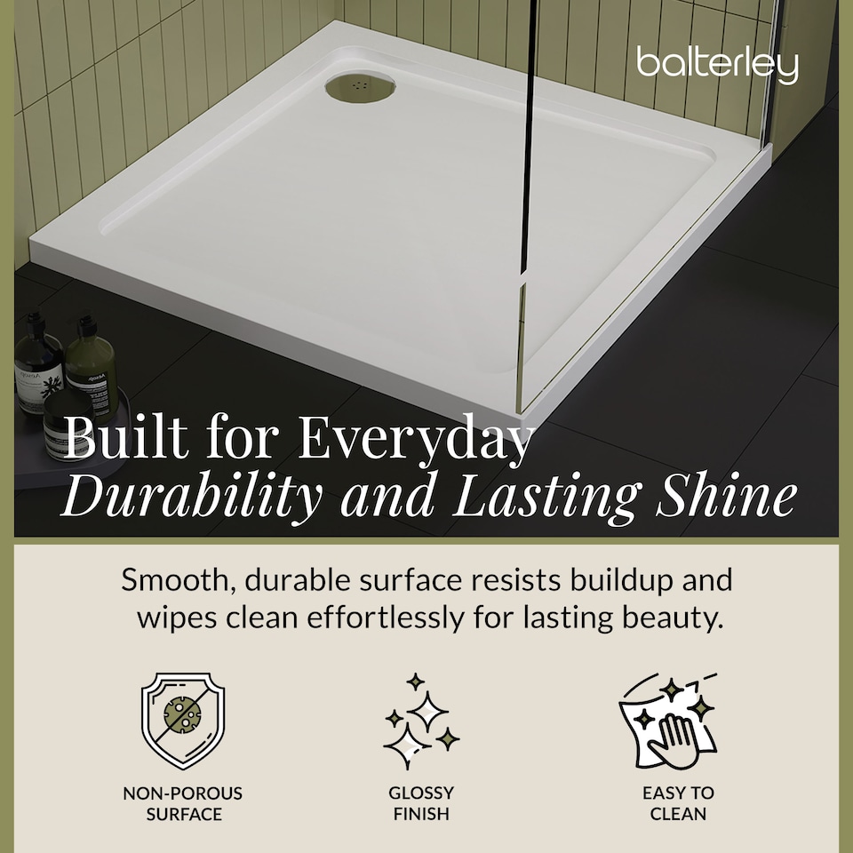 image 1 of 800mm Premium Square Shower Tray - White | White | White | 1