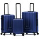 image 1 of Flight Knight Premium Lightweight Suitcase - Built-in Side Lock with USB Port - 8 Spinner Wheels - Hard Shell Carry On Or Check in Luggage 100 Airlines Approved Blue | Navy | Large