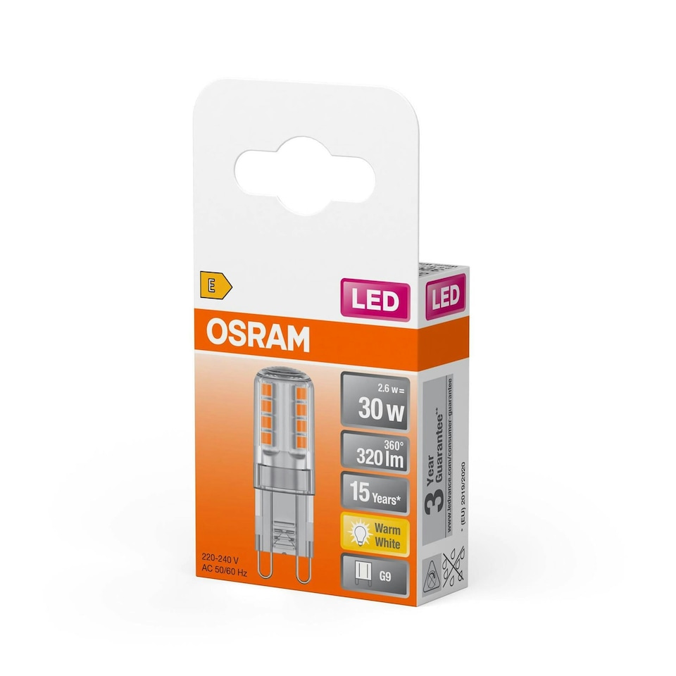 image 1 of OSRAM Non Dimmable LED PIN Lamp Light Bulb with G9 Base 6 Pack