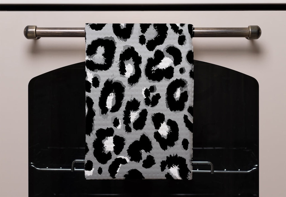 image 1 of Silver Leopard Print (Kitchen Towel)