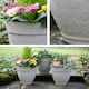 image 5 of Pack of 3 Floral Design Planters in Sandstone Finish | Cream