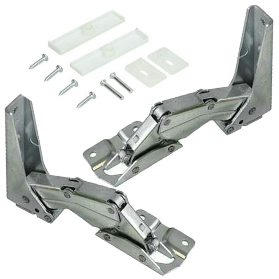 image 1 of SPARES2GO Integrated Hinges compatible with IKEA CDA Caple Tecnik Fridge Freezer Door Hinge 3905 3362 3363 5.0 41,5 Silver