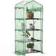 image 9 of Outsunny Mini Greenhouse 4-Tier Portable Plant House Shed w/ PE Cover, Green