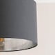 image 5 of ValueLights Reni Medium Charcoal Fabric Chrome Inner Lamp Shade | Grey