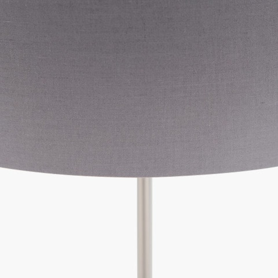 image 1 of Brushed Silver and Steel Grey Floor Lamp