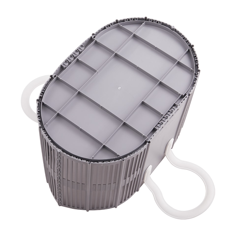 image 1 of Living and Home Foldable Plastic Laundry Basket, Grey | Grey