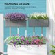 image 7 of Outsunny Set of 2 Hanging Flower Boxes, 50 cm Long, Rattan Look, Grey Grey | Grey
