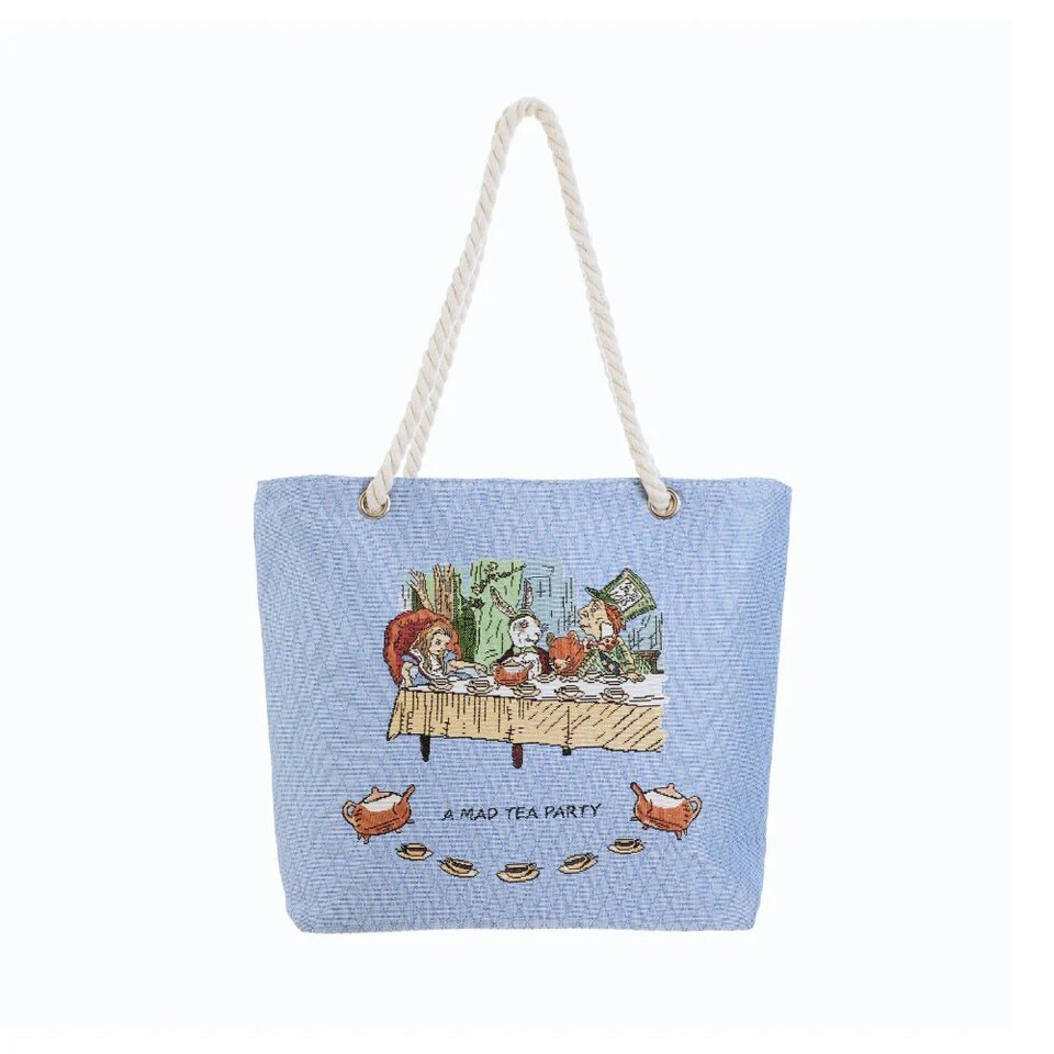 image 1 of Signare Beach Bag - Alice in Wonderland Tea Party Blue