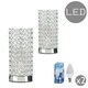 image 1 of ValueLights Ducy Pair of Polished Chrome & Clear K9 Crystal Jewel Touch Table Lamps with LED Dimmable Candle Bulbs In Warm White Chrome