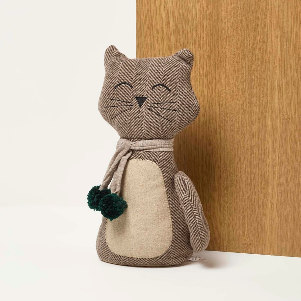 image 1 of Homescapes Cat Door Stop - Set of 2 - Animal Door Stops