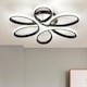 image 2 of Living and Home Acrylic Light-adjusted Petal LED Semi Ceiling Light - Black