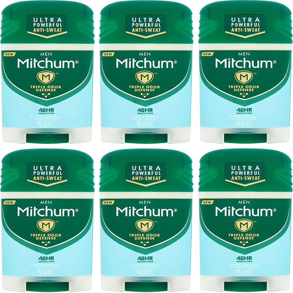 image 1 of Mitchum Stick Anti-Perspirant Deodorant Clean Control 100ml Pack of 6