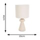 image 3 of ValueLights Cady Pair of Stone Effect Natural Table Lamps with Drum Shades and LED Bulbs Cream