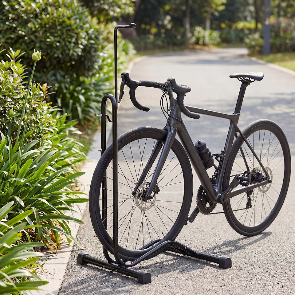 image 1 of MONVELO Bike Rack Floor Stand Bicycle Parking Freestanding Storage Outdoor Black