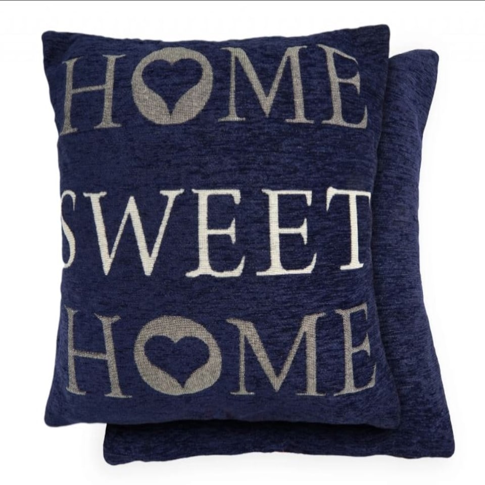 image 1 of Home Sweet Home Cushion Cover in Navy | Blue | Blue