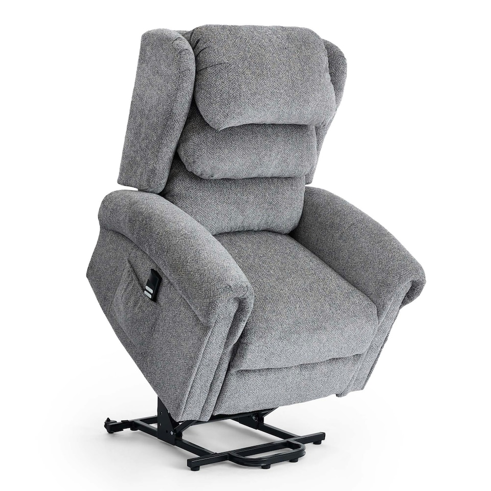 image 1 of Belvoir Grey Fabric Dual Motor Mobility Rise Recliner Chair | Grey | Grey | One Size