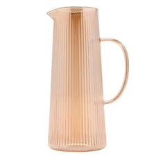 Hestia Ribbed Glass Jug - Champagne