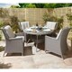 image 1 of 4 Seater Natural Stone Rattan Weave Garden Dining Set
