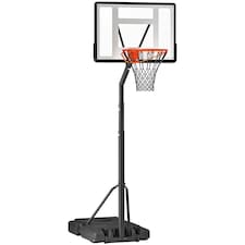HOMCOM Basketball Hoop 255-305cm Height Adjustable Stand w/ Wheels