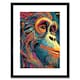 image 1 of Orangutan Ape Colourful Psychedelic Colours Rainforest 9x7" Black Framed Wall Art Print