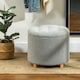 image 2 of HOMCOM 45cm Round Ottoman with Storage, Lid, Cashmere Footstool, Grey