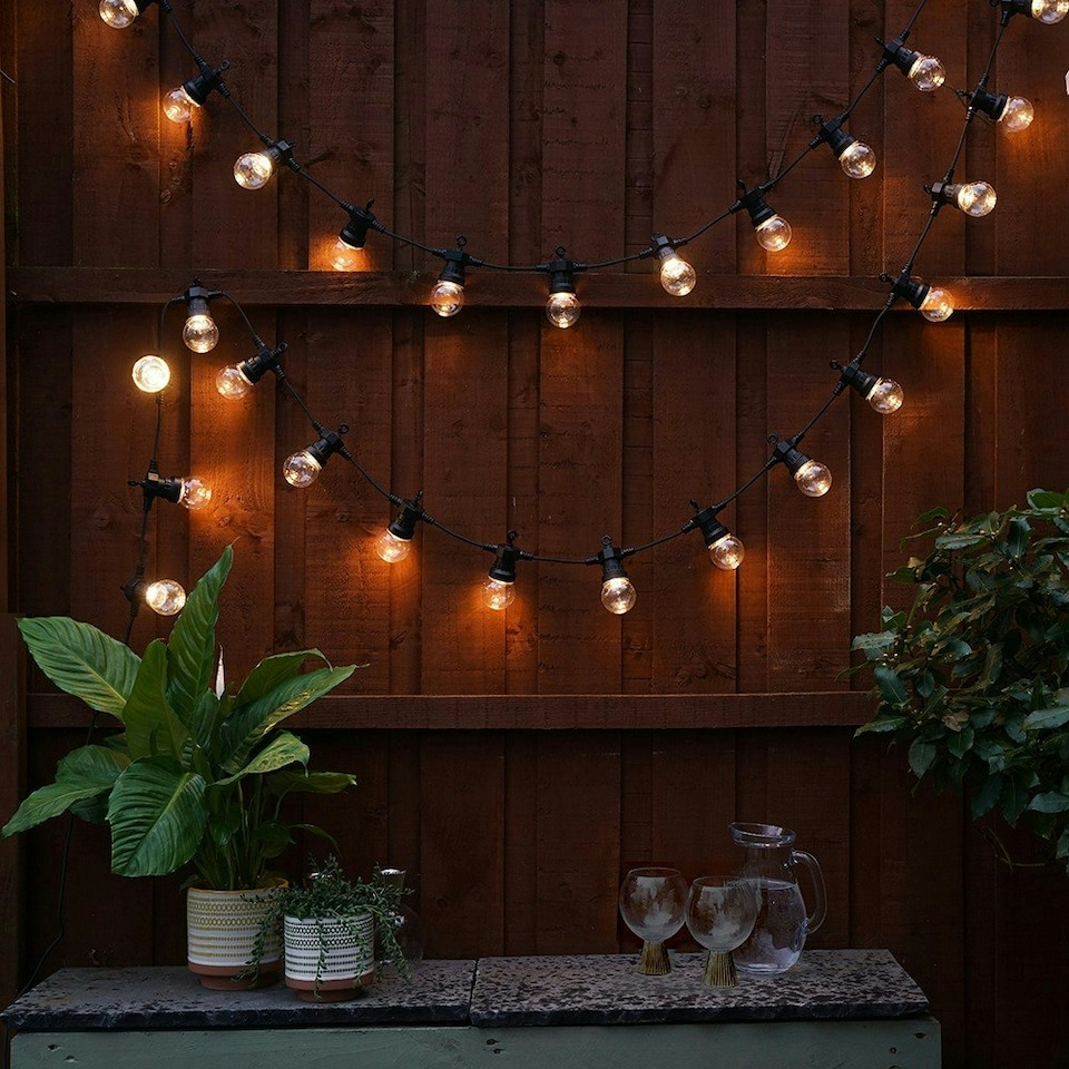 image 1 of ValueLights Maritta 10 Set Black Outdoor String Festoon Light