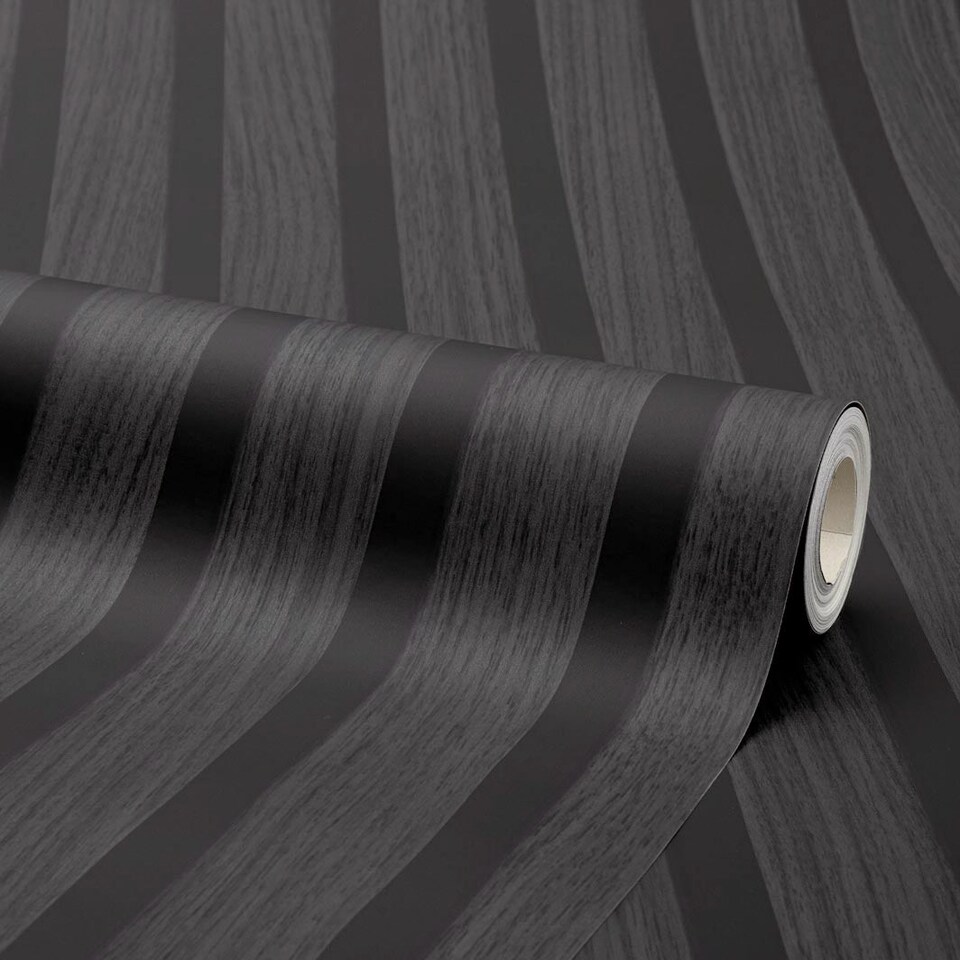 image 1 of Contemporary Wood Slat Ebony | Black | Ebony | 50cm x 10m