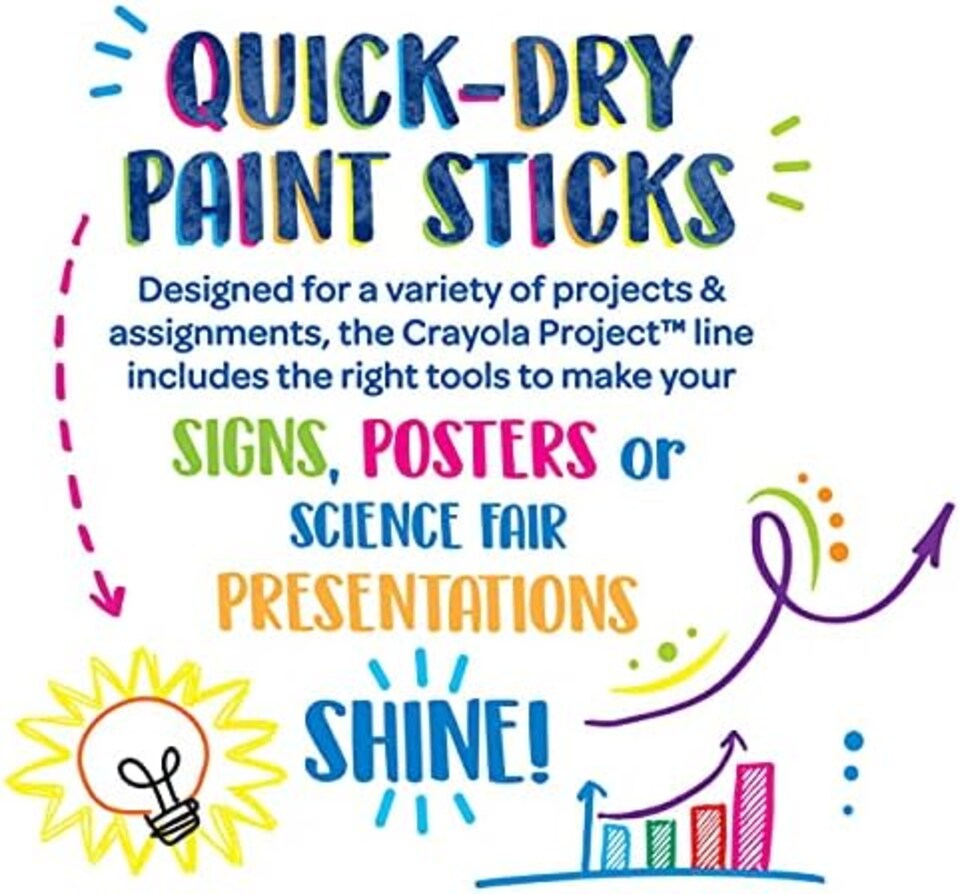 image 1 of Crayola Quick Dry Paint Sticks Set 12 Count