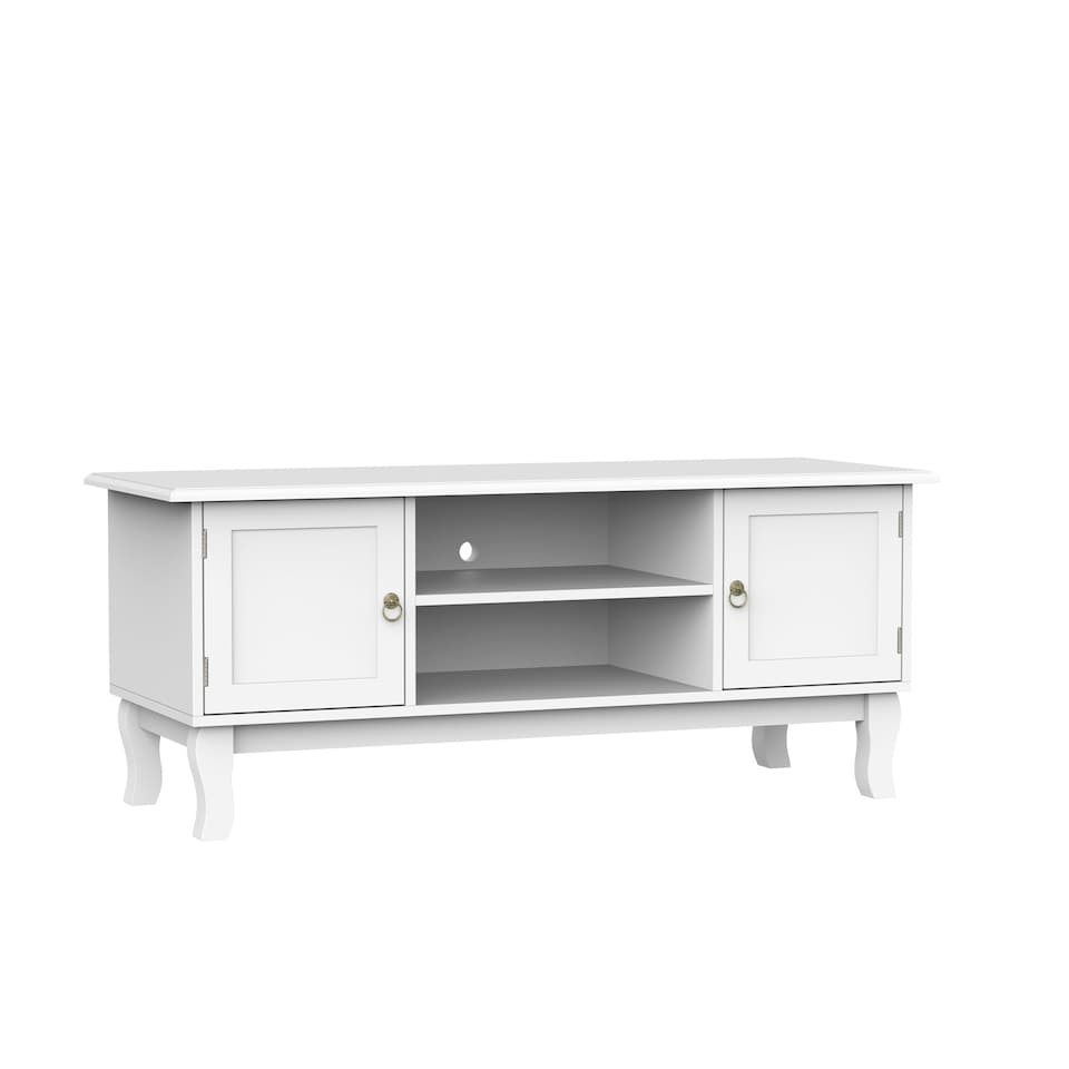 image 1 of HOMCOM Modern TV Stand with Storage Shelf and Two Door Cabinets