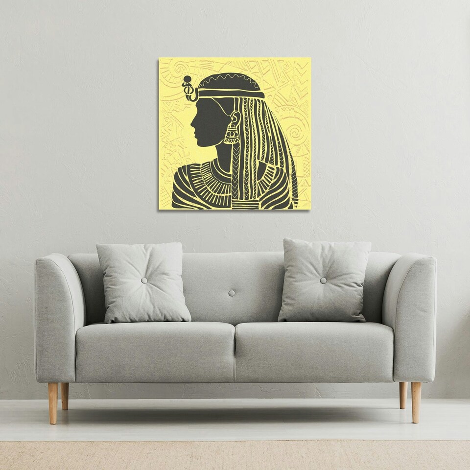 image 1 of Egyptian Women on Yellow (Canvas Print) 114 x 114 x 4cm