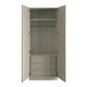 image 2 of Slab Urban Oak Double Wardrobe with Single Rail & Internal Drawers Brown