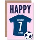 image 1 of Football Strip Kit Dark Jersey Top Age 7 Year Old Child Kids 7th Birthday Card
