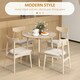 image 4 of HOMCOM Foldable Dining Table, Round Drop Leaf Table, Wood Legs, Grey