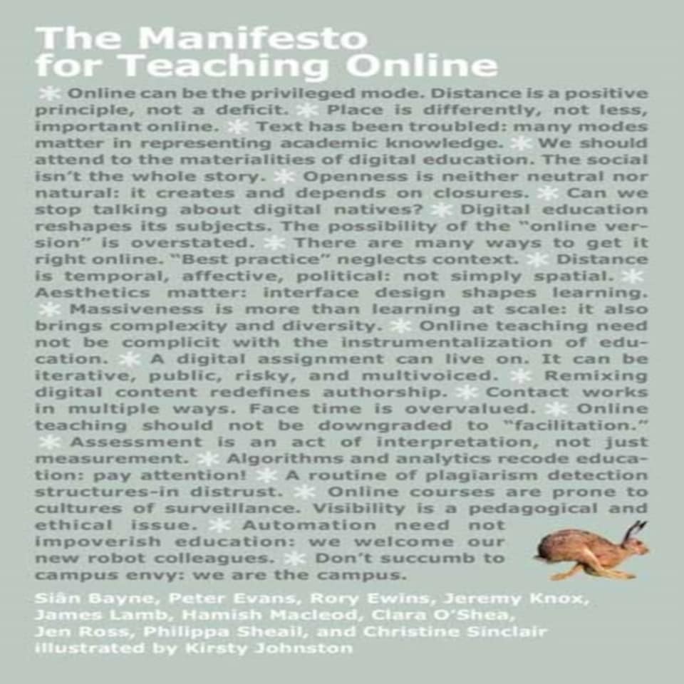 The Manifesto For Teaching Online
