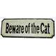image 1 of Beware of the Cat Cast Iron Sign Plaque Wall Fence Gate Post Garden House Farm