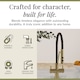 image 2 of Rana Kitchen Mono Mixer Tap Dual Lever Brushed Brass | Copper | Brushed Brass | 1